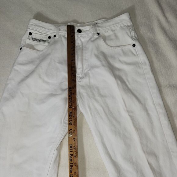 Vtg Akademiks Jeans Mens Size 34X32 White Embroidered Y2k Grunge Gorpcore Pants - Picture 8 of 16